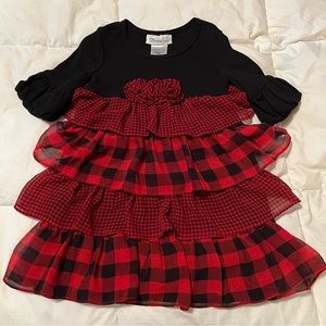 Red and black buffalo plaid dress